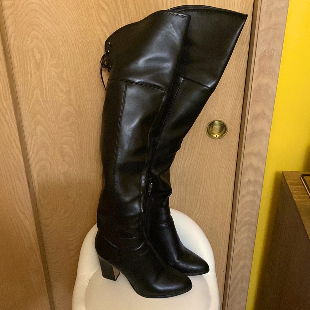 Marc Fisher black thigh high boots